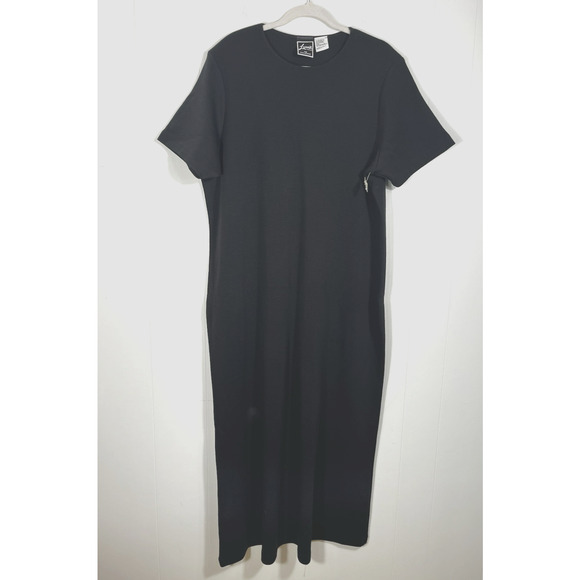 Lennie for Nina Leonard Wool Blend Sweater Maxi Dress Short Sleeve 2X Black New - Picture 1 of 9